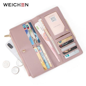 Planet Gates Women Wallet Zipper Coin & Cell Phone Pocket Female Wallet Card Holder Ladies Red Clutch Purse High Quality