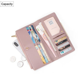 Planet Gates Women Wallet Zipper Coin & Cell Phone Pocket Female Wallet Card Holder Ladies Red Clutch Purse High Quality