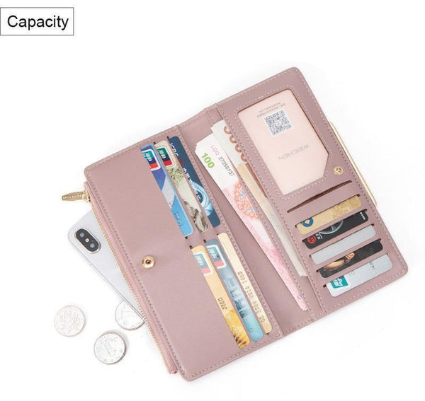Planet Gates Women Wallet Zipper Coin & Cell Phone Pocket Female Wallet Card Holder Ladies Red Clutch Purse High Quality