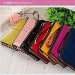 Planet Gates Women wallets Candy Oil Leather Wallet Long Design Day Clutch Casual Lady Cash Purse Women Hand Bag Carteira Feminina A4
