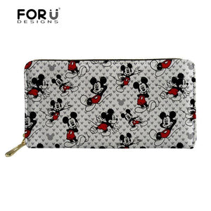 Planet Gates Women Wallets Cartoon Mouse Printing Leather Female Wallet Cute Women's Purse for Coin Card Holder Girls Clutch