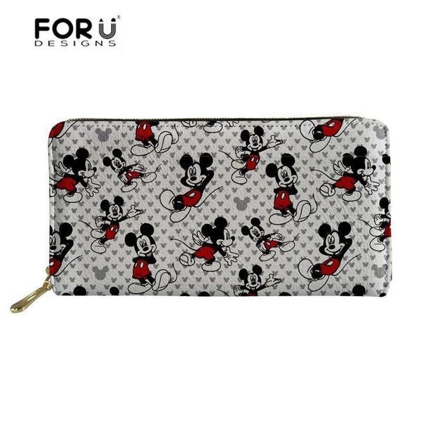 Planet Gates Women Wallets Cartoon Mouse Printing Leather Female Wallet Cute Women's Purse for Coin Card Holder Girls Clutch