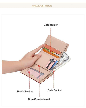 Planet Gates Women Wallets Coin Purse Wallet Small Brand Design High Quality PU Leather Short Wallet Female Purse Card Holder Red