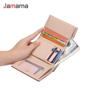 Planet Gates Women Wallets Coin Purse Wallet Small Brand Design High Quality PU Leather Short Wallet Female Purse Card Holder Red