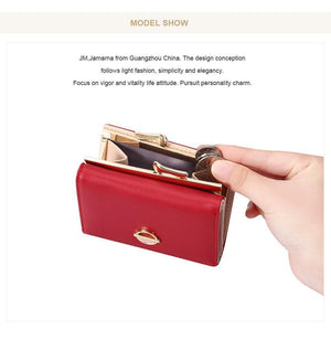 Planet Gates Women Wallets Coin Purse Wallet Small Brand Design High Quality PU Leather Short Wallet Female Purse Card Holder Red