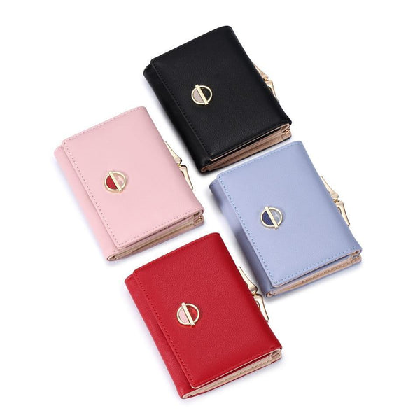 Planet Gates Women Wallets Coin Purse Wallet Small Brand Design High Quality PU Leather Short Wallet Female Purse Card Holder Red