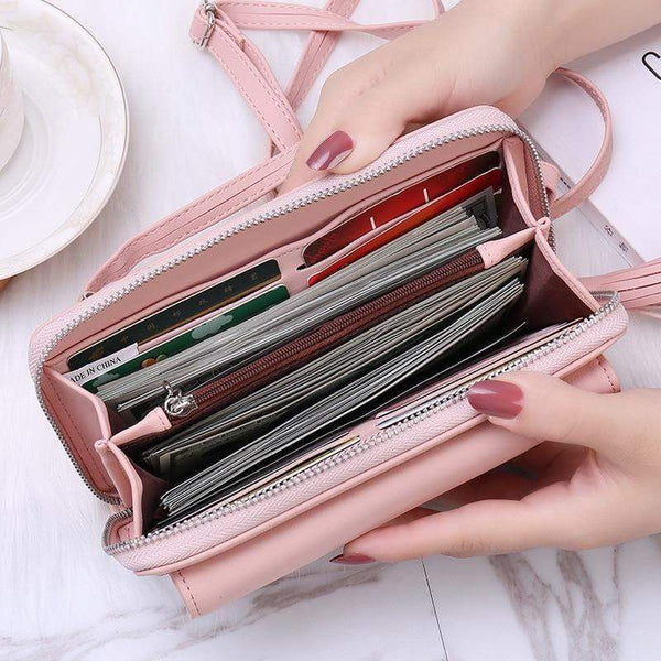 Planet Gates Women Wallets Leather Shoulder Bag  Fashion Large Capacity Card Holder Female Zipper Wallet Slim Purse