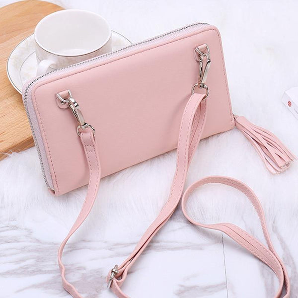 Planet Gates Women Wallets Leather Shoulder Bag  Fashion Large Capacity Card Holder Female Zipper Wallet Slim Purse