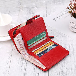 Planet Gates Women Wallets New Luxury Brand Red Black Small Mini Coin Purse Hasp Card Holder Lady Wallet Zipper Female Leather Buckle