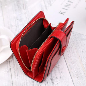 Planet Gates Women Wallets New Luxury Brand Red Black Small Mini Coin Purse Hasp Card Holder Lady Wallet Zipper Female Leather Buckle
