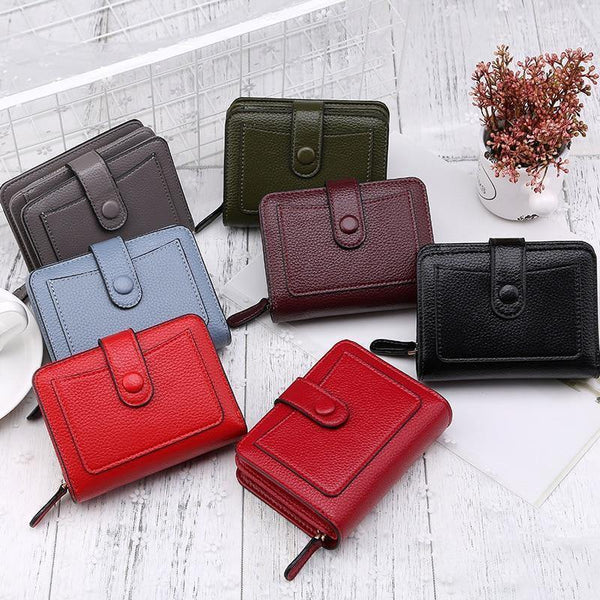 Planet Gates Women Wallets New Luxury Brand Red Black Small Mini Coin Purse Hasp Card Holder Lady Wallet Zipper Female Leather Buckle