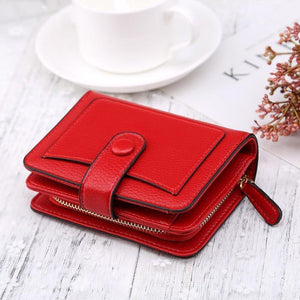 Planet Gates Women Wallets New Luxury Brand Red Black Small Mini Coin Purse Hasp Card Holder Lady Wallet Zipper Female Leather Buckle