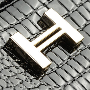 Planet Gates Women Wallets Patent Cow Leather Alligator Pattern Hasp Short Wallet Genuine Leather Female Small Purse Red