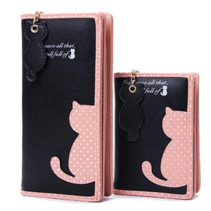 Planet Gates Women Wallets Zipper Lady Handbags Clutch Coin Purse Cards Holder PU Leather Brand Cat Woman Wallet Moneybags Purse Bags