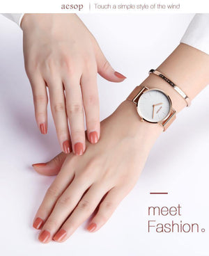 Planet Gates Women watch 1 Rose Gold Luxury Ladies Watch Ultra thin Wrist Watch Quartz Clock Woman Watch  Milanese Steel relogio feminino