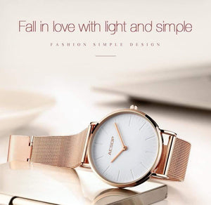 Planet Gates Women watch 1 Rose Gold Luxury Ladies Watch Ultra thin Wrist Watch Quartz Clock Woman Watch  Milanese Steel relogio feminino