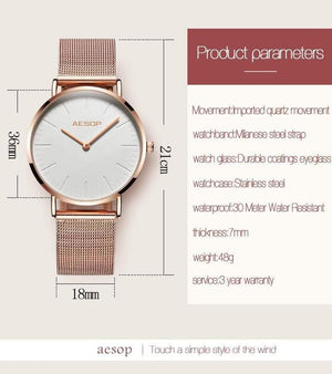 Planet Gates Women watch 1 Rose Gold Luxury Ladies Watch Ultra thin Wrist Watch Quartz Clock Woman Watch  Milanese Steel relogio feminino