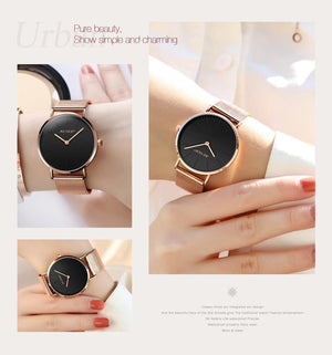 Planet Gates Women watch 1 Rose Gold Luxury Ladies Watch Ultra thin Wrist Watch Quartz Clock Woman Watch  Milanese Steel relogio feminino