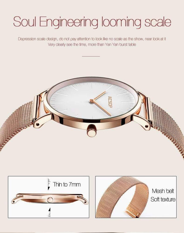 Planet Gates Women watch 1 Rose Gold Luxury Ladies Watch Ultra thin Wrist Watch Quartz Clock Woman Watch  Milanese Steel relogio feminino