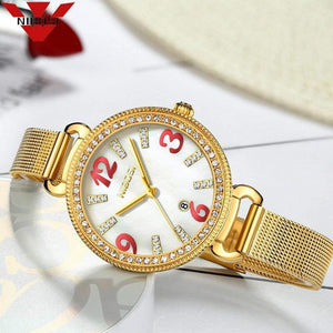 Planet Gates Women Watch Ladies Fashion Gold Alloy Bracelet Quartz Watches Casual Lady Waterproof Wristwatch Relogio Feminino