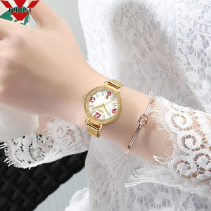 Planet Gates Women Watch Ladies Fashion Gold Alloy Bracelet Quartz Watches Casual Lady Waterproof Wristwatch Relogio Feminino