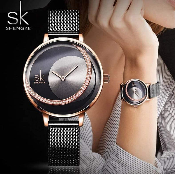 Planet Gates Women Watches Fashion Waterproof Rhinestone Lady Watch Elegant Unique  Casual Stainless Steel Creative