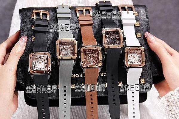 Planet Gates Women Watches Lady Luxury Wristwatches Rubber Silicon Dress Watch Square Quartz Dress Gift Student Clocks