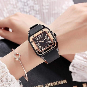 Planet Gates Women Watches Lady Luxury Wristwatches Rubber Silicon Dress Watch Square Quartz Dress Gift Student Clocks