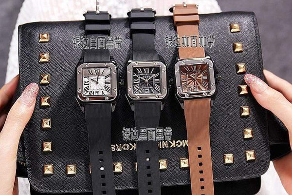 Planet Gates Women Watches Lady Luxury Wristwatches Rubber Silicon Dress Watch Square Quartz Dress Gift Student Clocks
