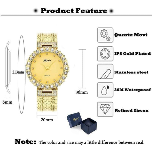 Planet Gates Women Watches Luxury Brand Watch Bracelet Waterproof   Diamond Ladies Wrist Watches For Women Quartz Clock Hours