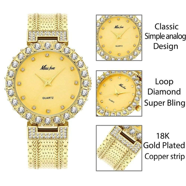 Planet Gates Women Watches Luxury Brand Watch Bracelet Waterproof   Diamond Ladies Wrist Watches For Women Quartz Clock Hours