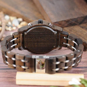 Planet Gates Women Watches Luxury Chronograph Date Quartz Watch Luxury Versatile Ladies Wooden Timepieces Accept Logo Drop Shipping