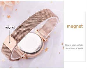 Planet Gates Women Watches Mesh Ladies Clock Magnet Buckle Starry Diamond Geometric Surface Casual Dress Quartz Wristwatch
