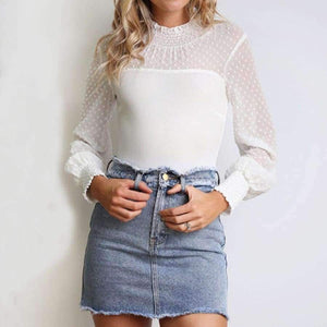 Planet Gates Women White Solid Slim Casual Bodysuit Female 2018 Autumn Long Sleeve Lace Elegant Romper Streetwear Bodycon Playsuit