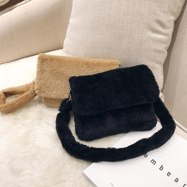 Planet Gates Women Winter Faux Fur Shoulder Bag Fashion Handbag lady Leopard print Handbags Female Party Small Girls Tote Bag Christmas Gift