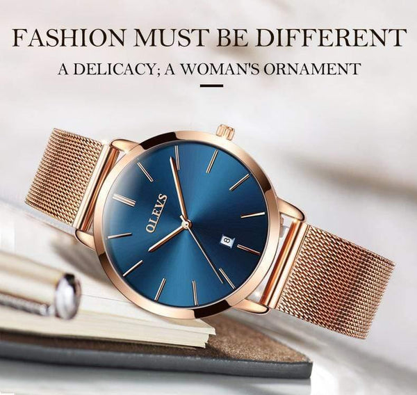 Woman Watch  Brand Female Watch Golden Stainless Steel Ladies Ultra thin Quartz Wrist Watches Luxury Water Resistant Clock - Planet Gates