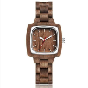 Planet Gates Women Wood Watch Couple Watch Men Women Lover Gift Wrist Watches Male Female Brown Walnut Wood Square Dial Quartz Wristwatch Reloj Clock