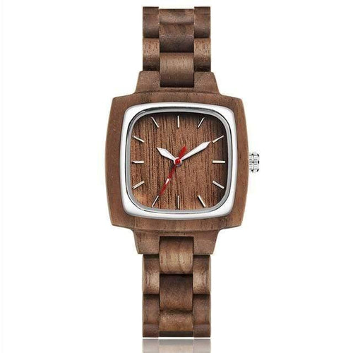 Planet Gates Women Wood Watch Couple Watch Men Women Lover Gift Wrist Watches Male Female Brown Walnut Wood Square Dial Quartz Wristwatch Reloj Clock