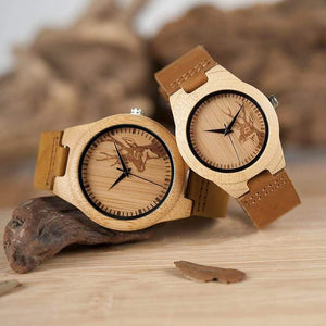 Planet Gates Womens / China Watch Men Elk Deer Head Bamboo Engraving Watches Women with Genuine Leather Lovers' Wristwatches relogio masculino