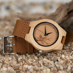 Planet Gates Womens / China Watch Men Elk Deer Head Bamboo Engraving Watches Women with Genuine Leather Lovers' Wristwatches relogio masculino
