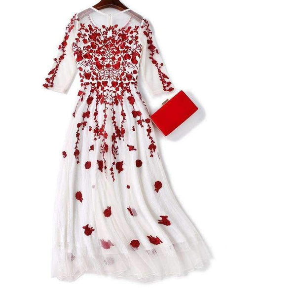 Planet Gates Womens Fashion Party Wedding Event Long Summer Dress 2018  Female Exquisite Embroidery Lace Maxi Vestido Mujer