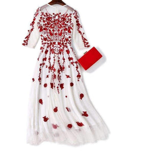 Planet Gates Womens Fashion Party Wedding Event Long Summer Dress 2018  Female Exquisite Embroidery Lace Maxi Vestido Mujer