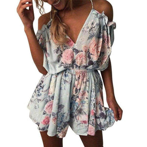 Planet Gates Womens Summer Holiday Mini Playsuit Ladies Jumpsuit Beach Shorts Mini Jumpsuit For Women 2018 Summer