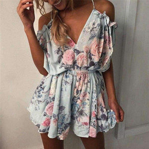 Planet Gates Womens Summer Holiday Mini Playsuit Ladies Jumpsuit Beach Shorts Mini Jumpsuit For Women 2018 Summer