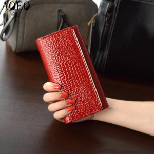 Planet Gates Womens wallets and purses Leather Long Standard with phone Zipper Coin purse Card Holder Ladies Combination Lock Wallet Female