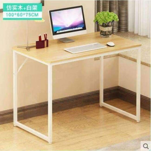 Planet Gates Wood color 100x60x75CM Steel frame Laptop desk Computer Desk Writing office table
