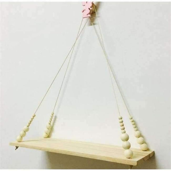Planet Gates wood color no Tassel Bedroom wall shelves DIY Original Wood Beads Wall Shelf Storage Shelves Organization swing shelves Home Decor