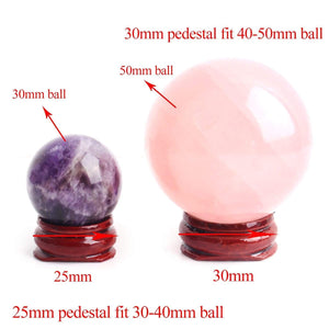 Planet Gates Wood Craft Stand Pedestal Base Foundation For Crystal Ball Sphere Globe Sphere Ball Egg Red