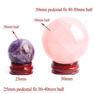 Planet Gates Wood Craft Stand Pedestal Base Foundation For Crystal Ball Sphere Globe Sphere Ball Egg Red
