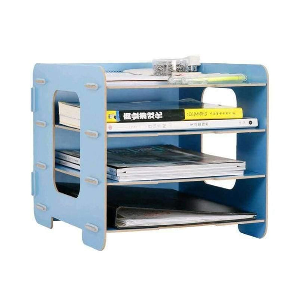 Planet Gates Wood Hand Made Desk Organizer Office School Supplies Desk Accessories Organizer 4 Layers File Tray Book Holder